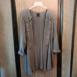Gray Button-Up Women's Sweater